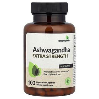 Extra Strength Ashwagandha Supplement by FutureBiotics, 100 Capsules