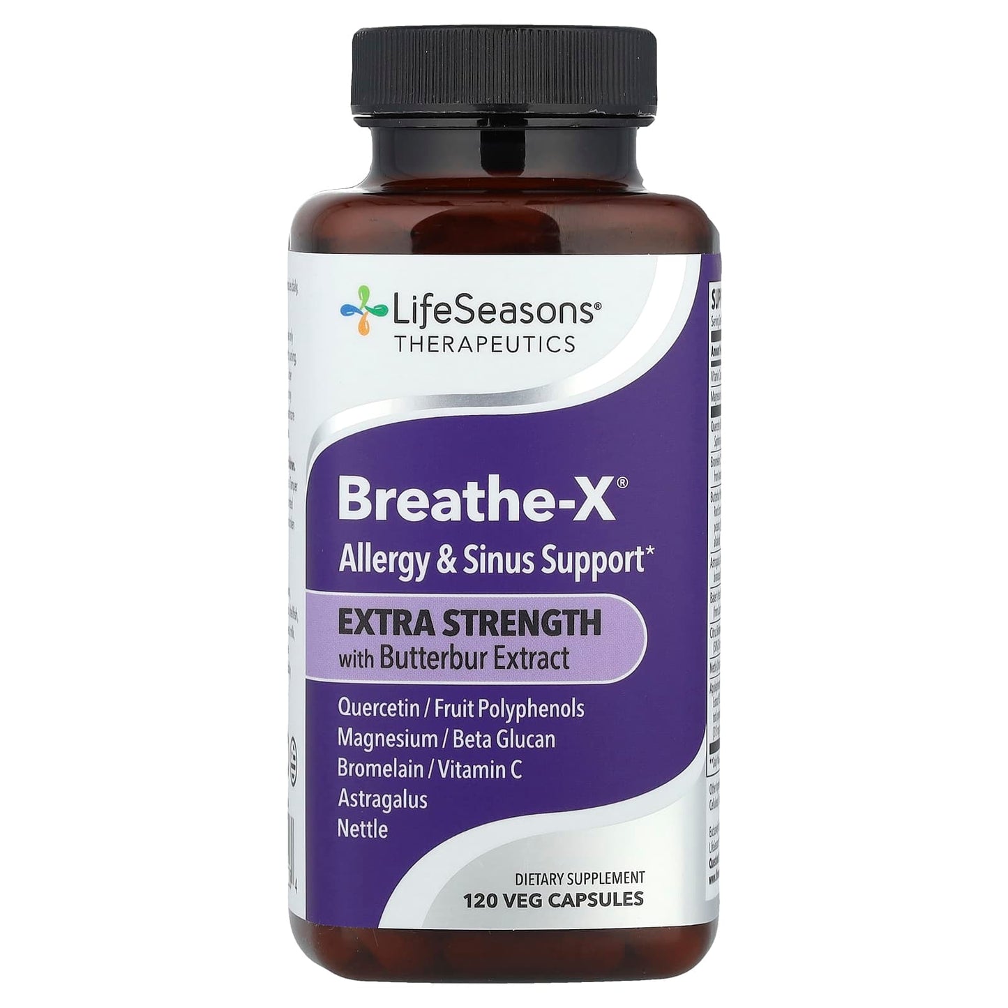 LifeSeasons, Therapeutics, Breathe-X® With Butterbur Extract, Extra Strength, 120 Veg Capsules