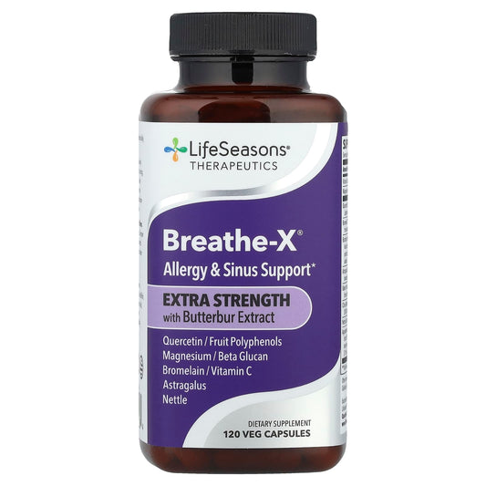 LifeSeasons, Therapeutics, Breathe-X® With Butterbur Extract, Extra Strength, 120 Veg Capsules