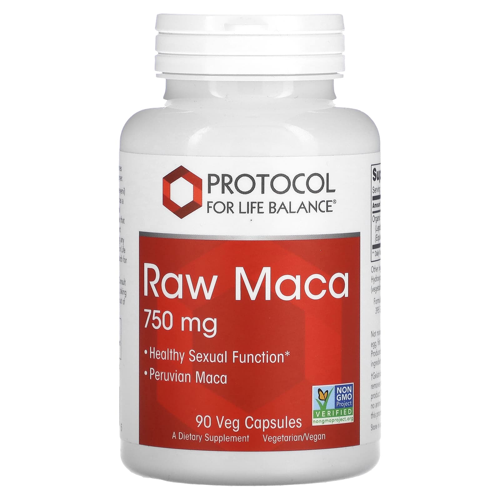 Protocol for Life Balance, Raw Maca, 750 mg , 90 Veg Capsules - Image 1