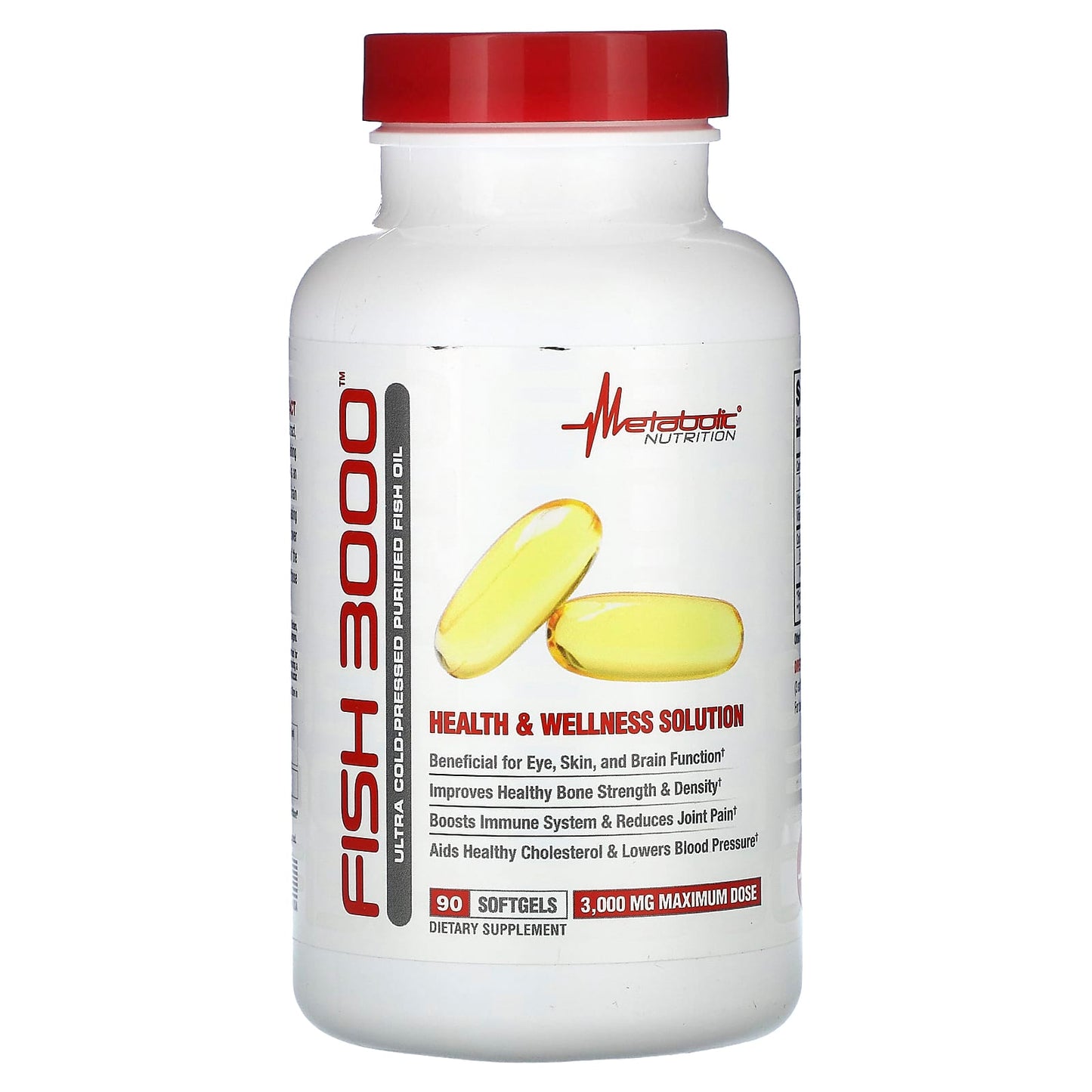 Metabolic Nutrition, Fish 3000, 90 Softgels (1,000 mg per Softgel) - Image 1