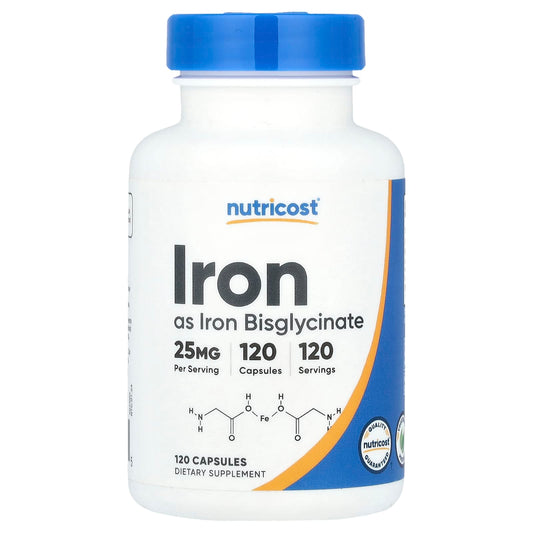 Nutricost, Iron, 25 mg , 120 Capsules - Image 1