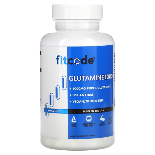 FITCODE Glutamine1000 - 60 Capsules for Muscle Recovery and Growth - Image 1