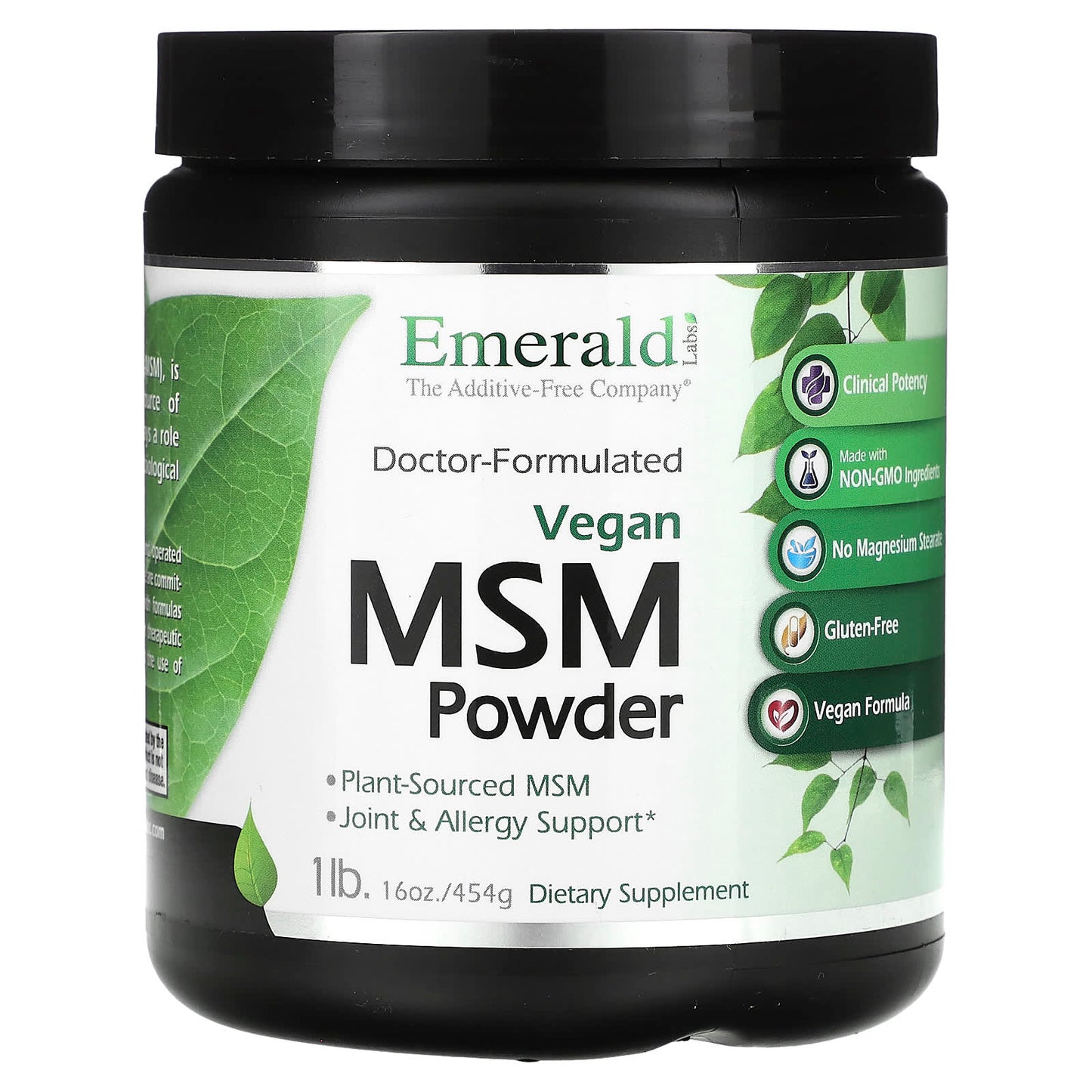 Emerald Laboratories Vegan MSM Powder 1 lb for Joint & Allergy Support - Image 1