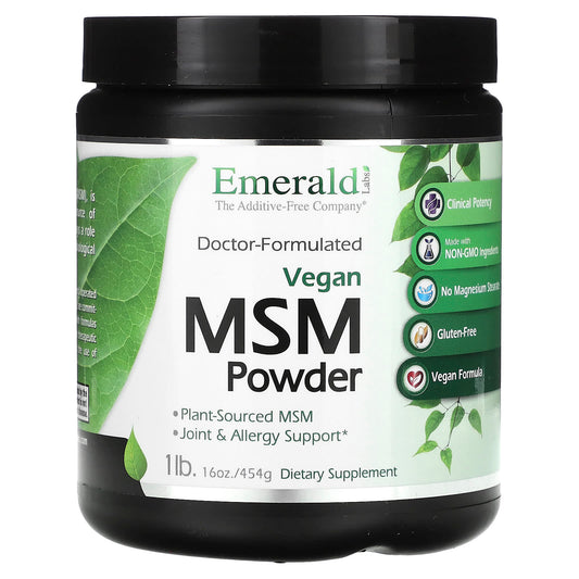 Emerald Laboratories Vegan MSM Powder 1 lb for Joint & Allergy Support - Image 1