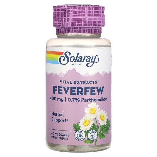Solaray, Vital Extracts, Feverfew, 60 VegCaps - Image 1
