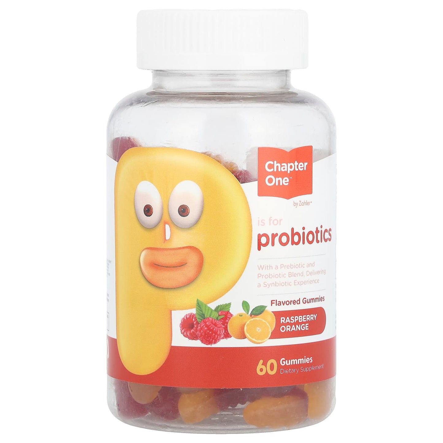 Raspberry Orange Probiotic Gummies with Prebiotic - 500mg per Gummy - Image 1