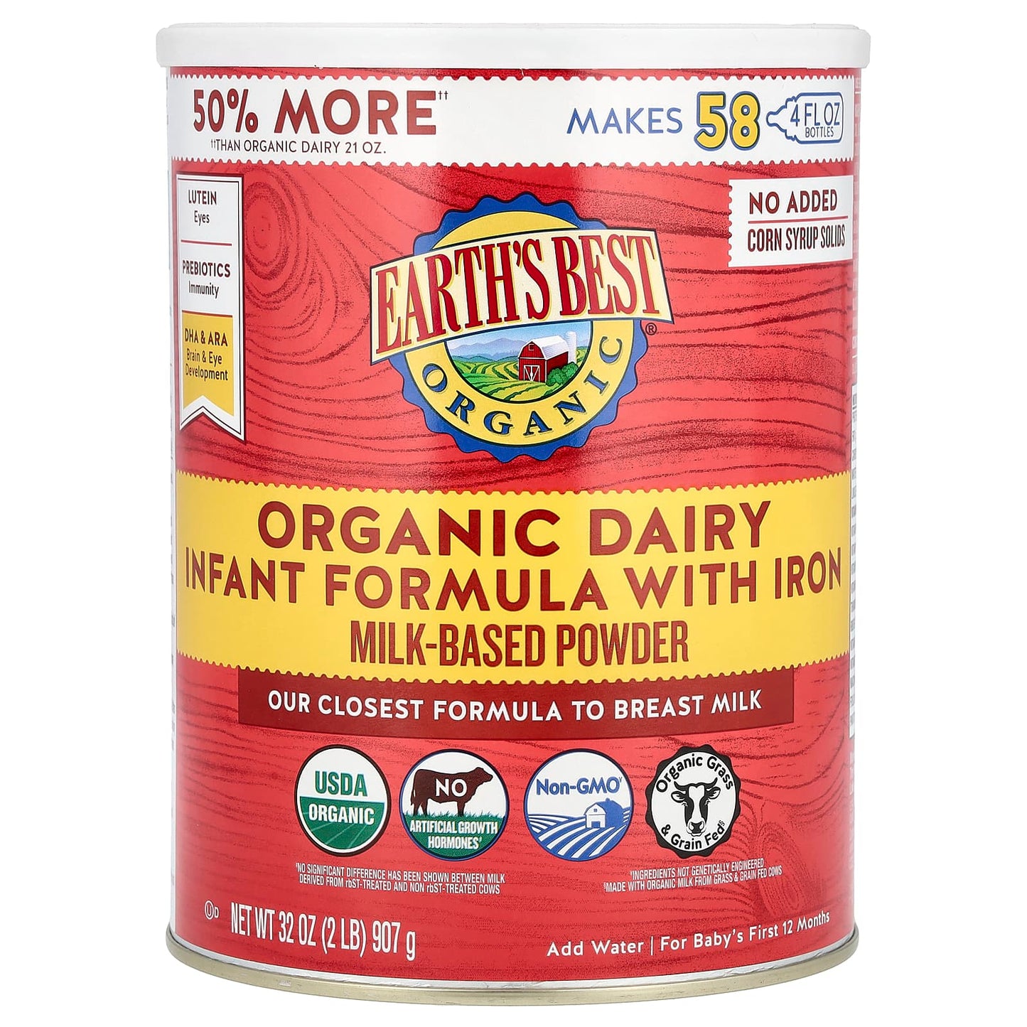 Organic Baby Formula | Earth's Best, Iron-Rich, USDA Organic - Image 1