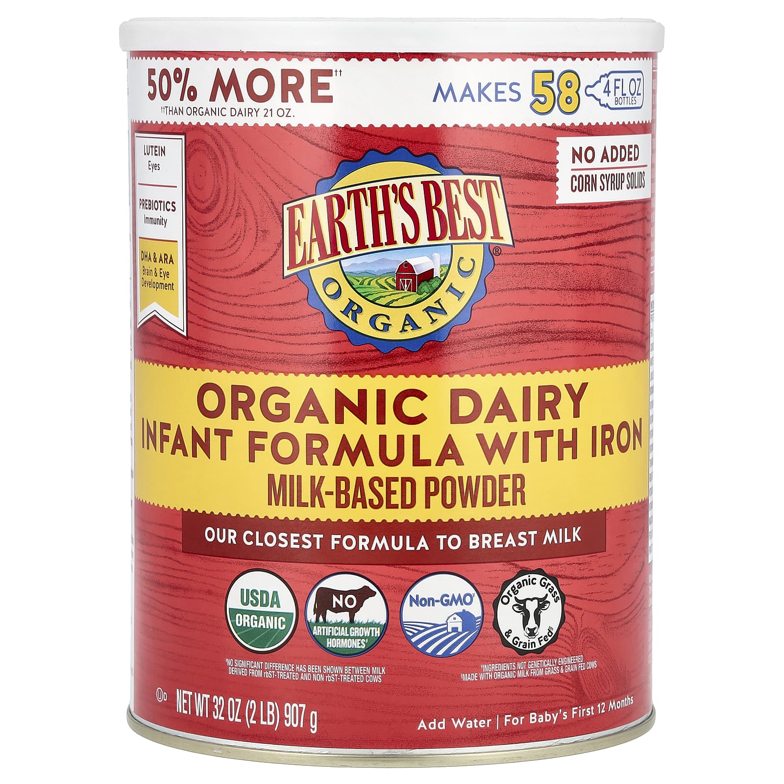 Organic Baby Formula | Earth's Best, Iron-Rich, USDA Organic - Image 1