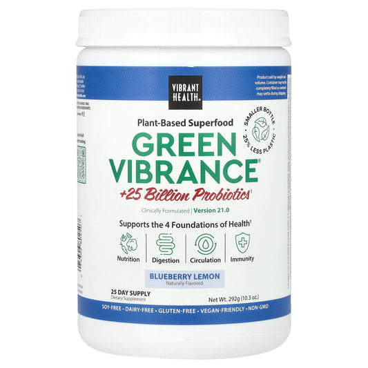 Vibrant Health, Green Vibrance, Version 21.0, Blueberry Lemon, 10.3 oz (292 g) - Image 1