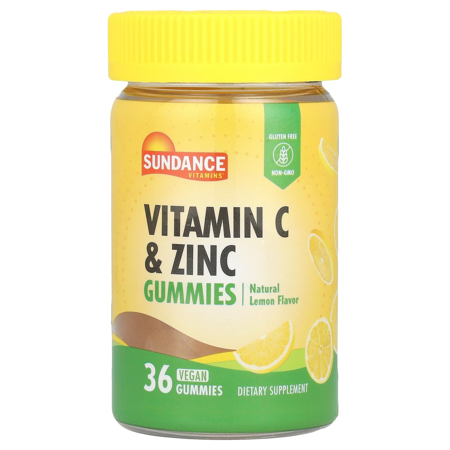 Sundance Vitamins, Vitamin C & Zinc Gummies, Natural Lemon, 36 Vegan Gummies - Image 1