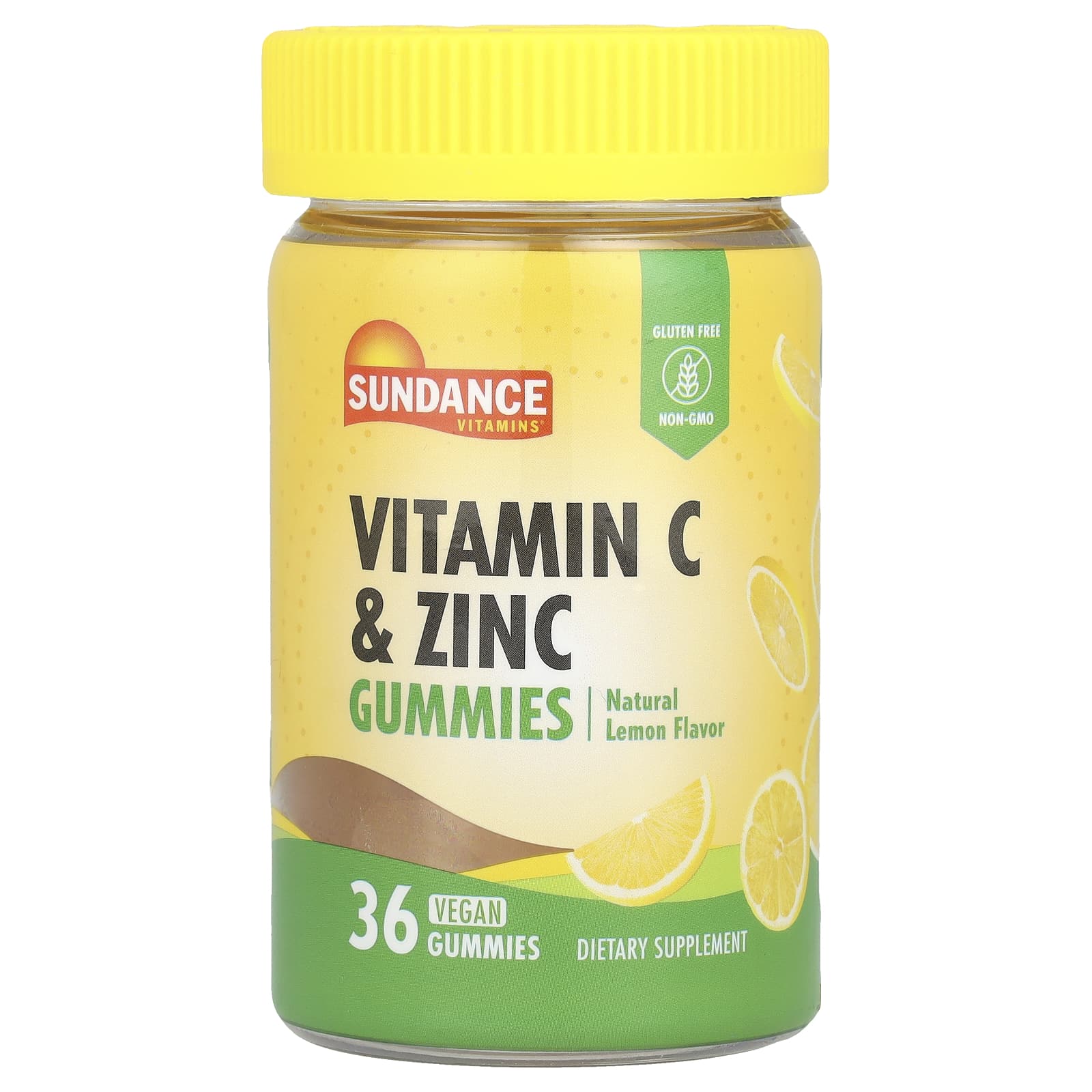 Sundance Vitamins, Vitamin C & Zinc Gummies, Natural Lemon, 36 Vegan Gummies - Image 1