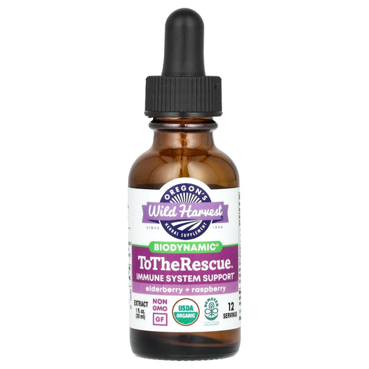 Oregon's Wild Harvest, Biodynamic, To The Rescue, Elderberry + Raspberry, 1 fl oz (30 ml) - Image 1