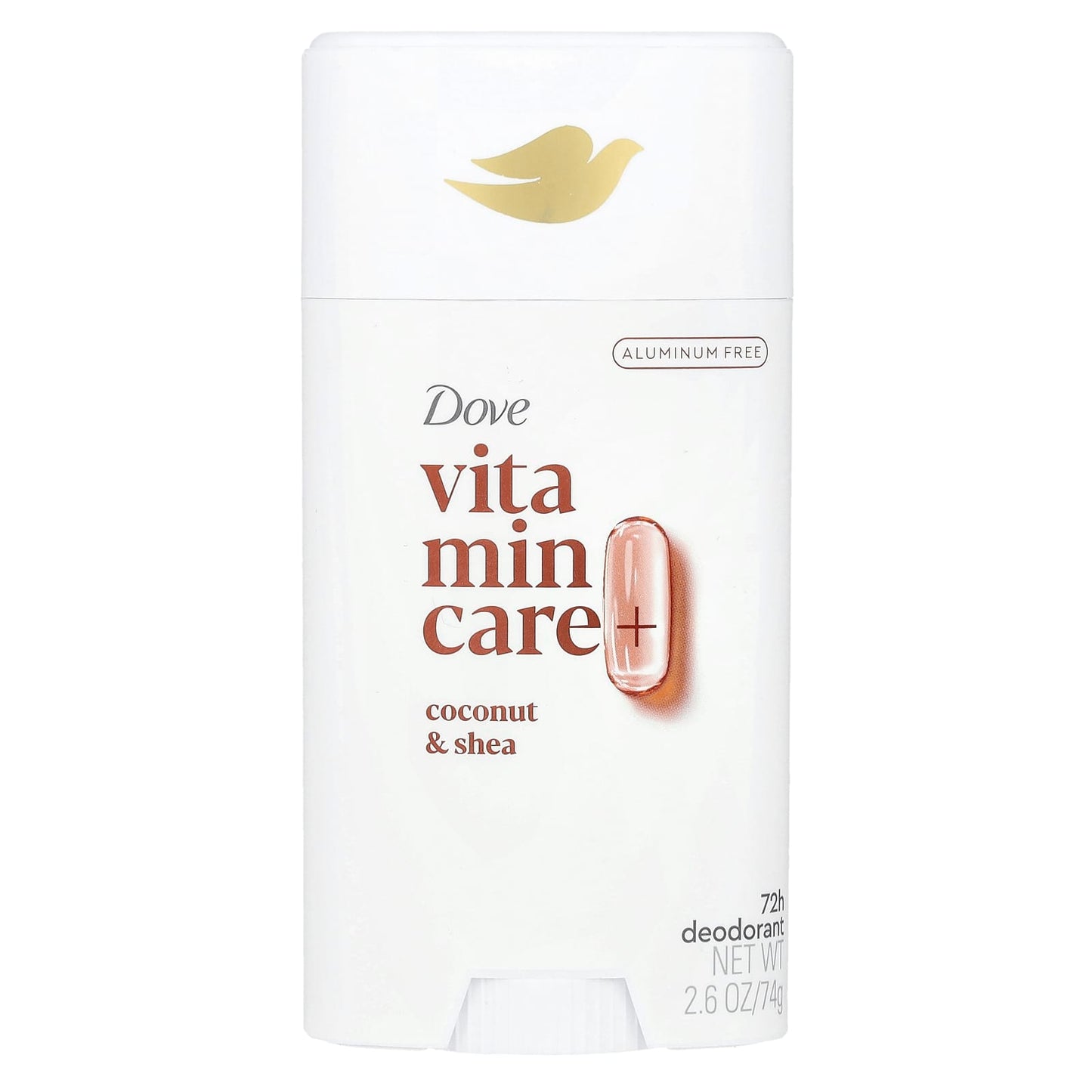 Dove Vitamin Care+ Coconut & Shea Deodorant, 2.6 oz, Aluminum Free, Vegan - Image 1