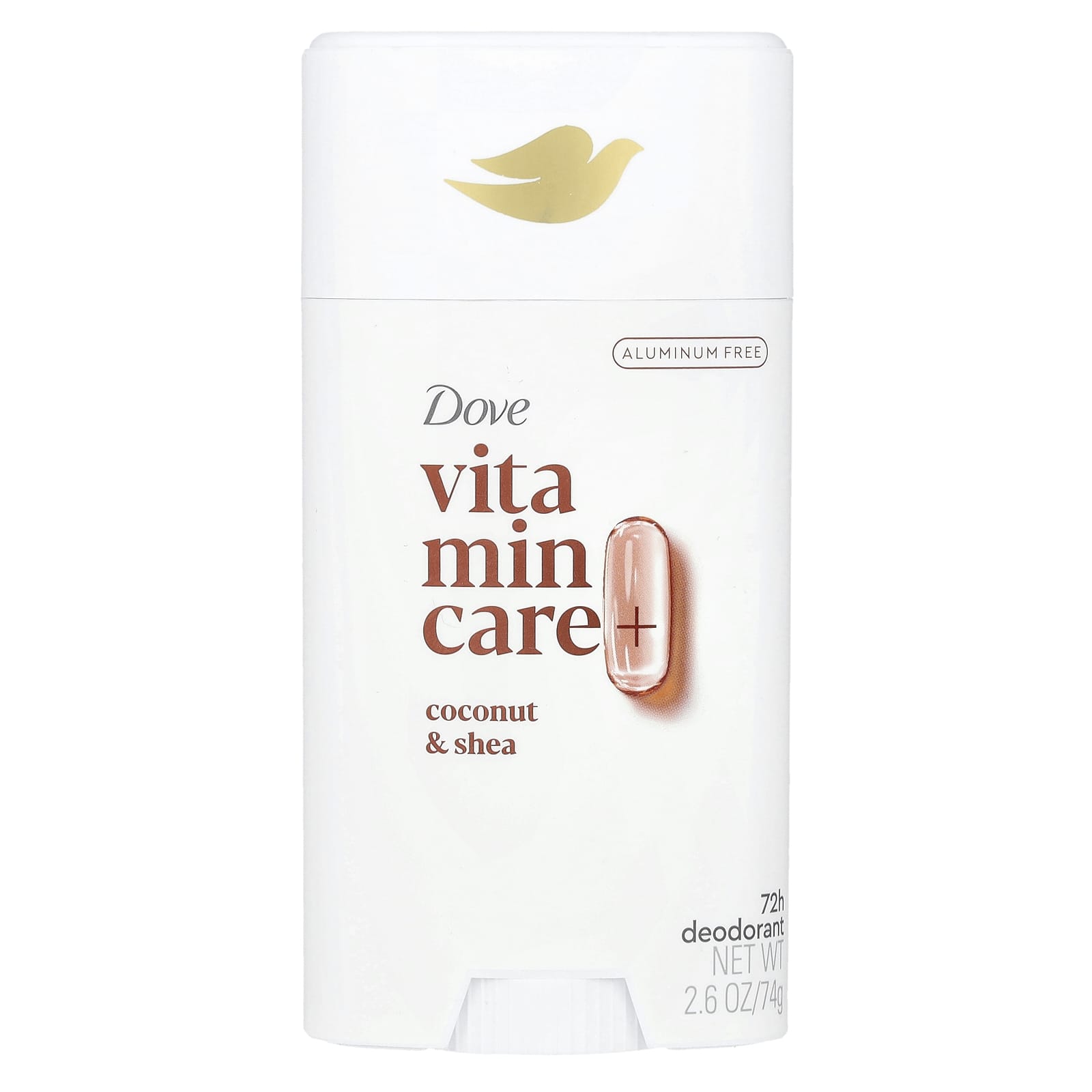 Dove Vitamin Care+ Coconut & Shea Deodorant, 2.6 oz, Aluminum Free, Vegan - Image 1
