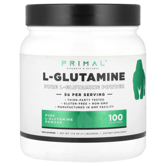 PrePrimal, L-Glutamine Powder, Unflavored, 17.6 oz (500 g) - Image 1