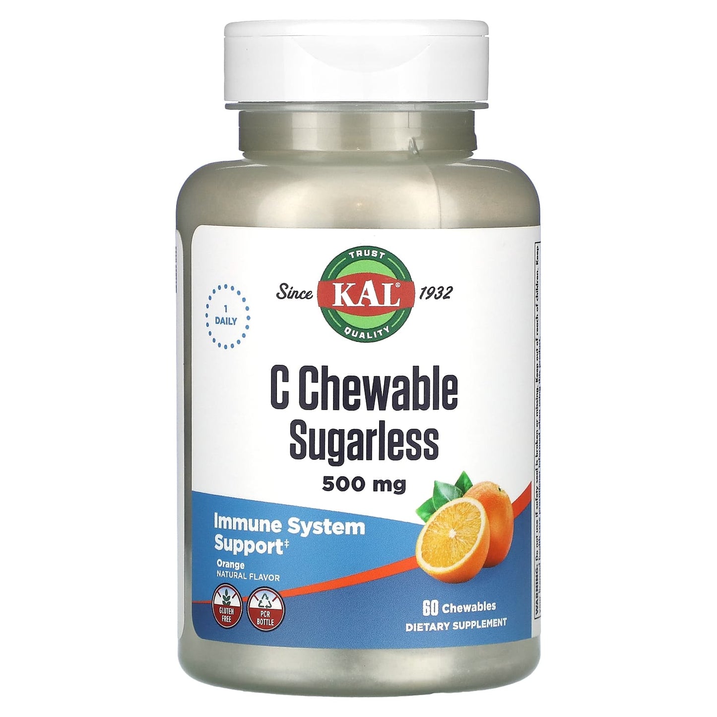 Boost Immune System with KAL C Chewable Tablets, Sugar-Free, 60 Count - Image 1