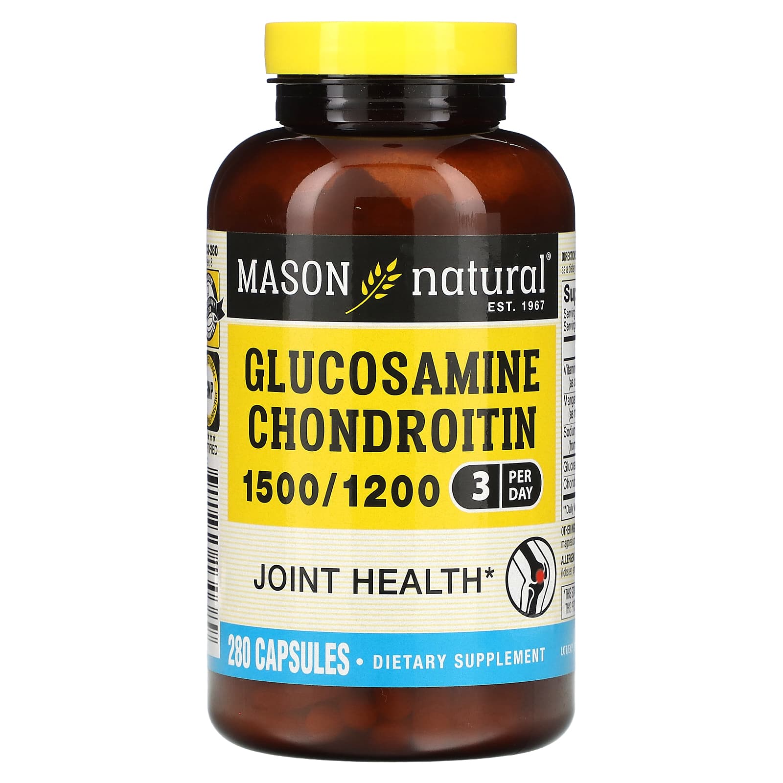 Mason Natural, Glucosamine Chondroitin, 280 Capsules - Image 1