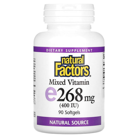 Natural Factors, Mixed Vitamin E, 268 mg (400 IU), 90 Softgels - Image 1