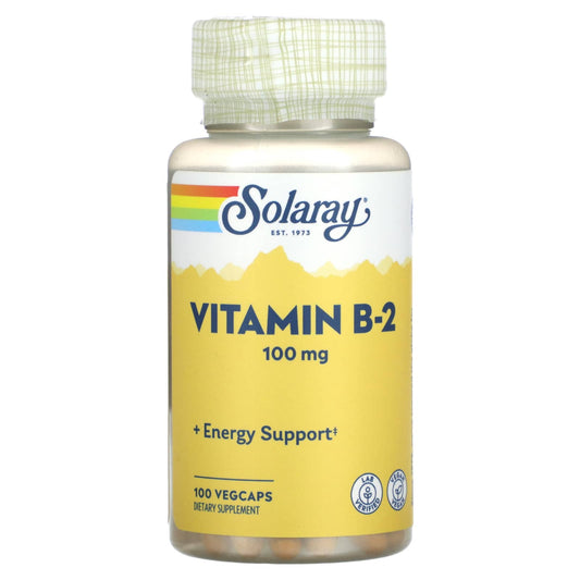 Solaray, Vitamin B-2, 100 mg, 100 VegCaps - Image 1