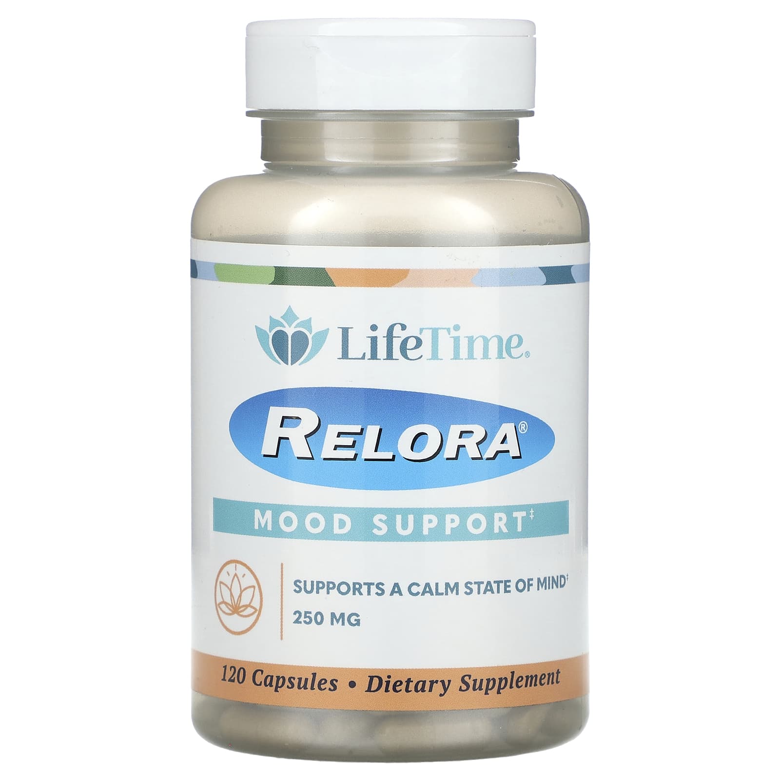LifeTime Vitamins, Relora, Mood Support, 250 mg, 120 Capsules - Image 1