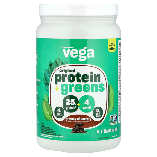 Vega, Original Protein + Greens, Creamy Chocolate, 1 lb 6 oz (624 g) - Image 1