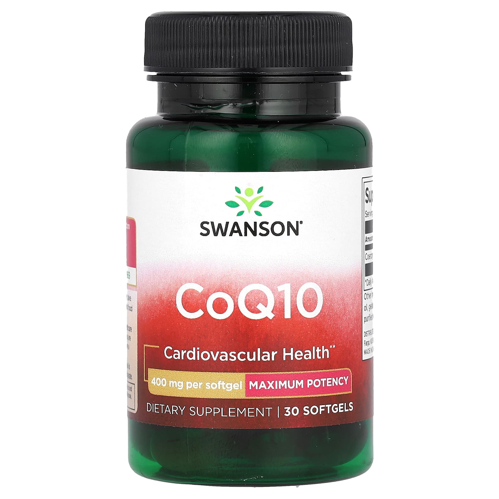 Swanson, CoQ10, Maximum Potency, 400 mg, 30 Softgels - Image 1