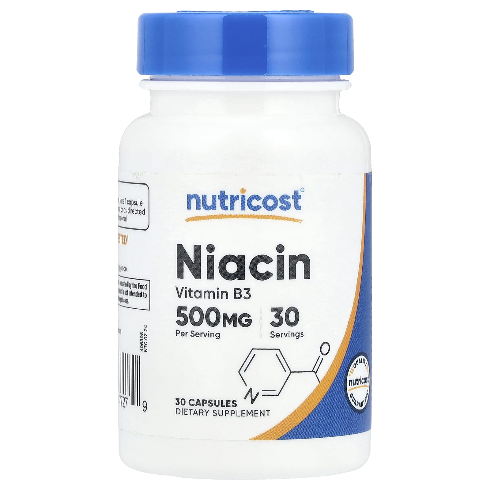 Nutricost, Niacin, 500 mg, 30 Capsules - Image 1