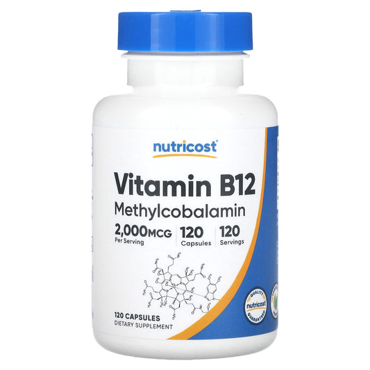 Nutricost, Vitamin B12, 2,000 mcg, 120 Capsules - Image 1