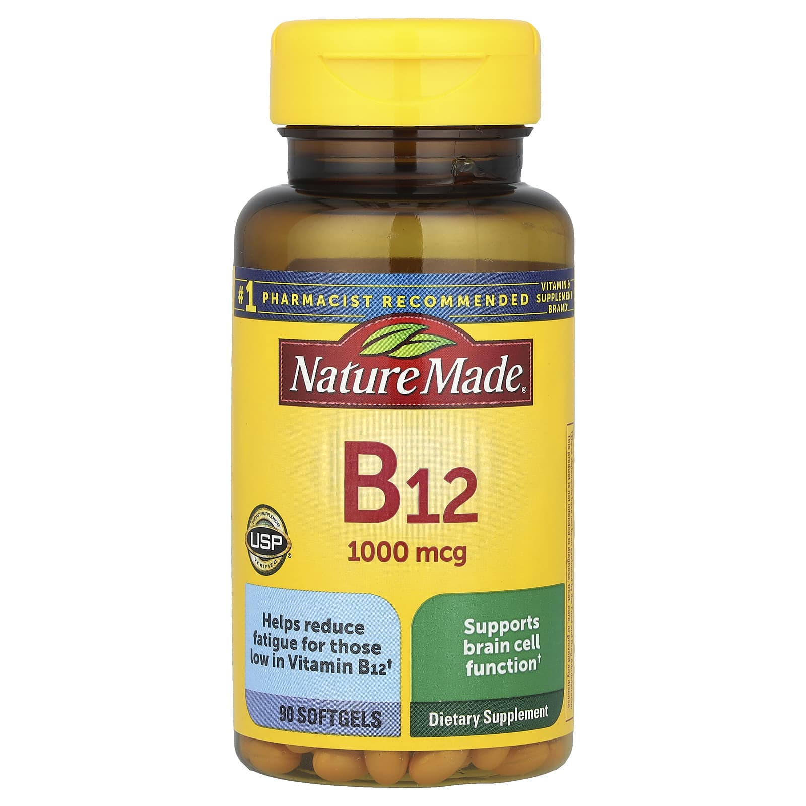 Nature Made, Vitamin B12, 1,000 mcg, 90 Softgels - Image 1