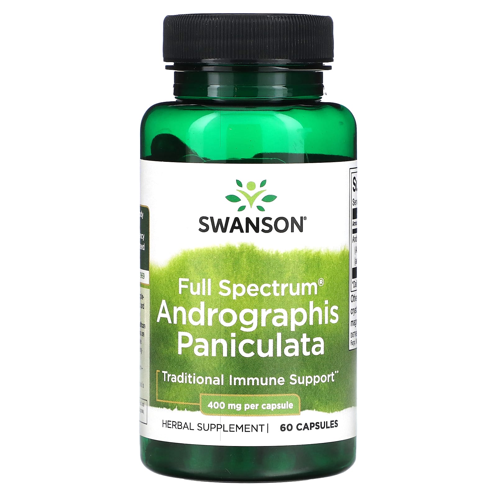 Swanson, Full Spectrum Andrographis Paniculata, 400 mg, 60 Capsules - Image 1