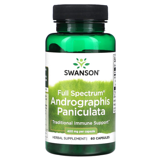Swanson, Full Spectrum Andrographis Paniculata, 400 mg, 60 Capsules - Image 1