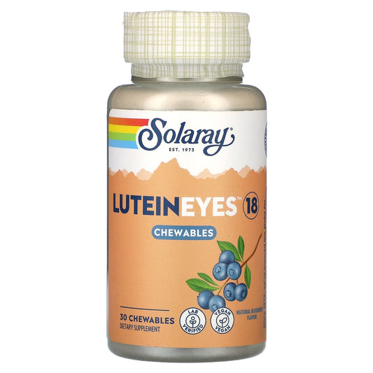 Solaray, Lutein Eyes 18, Natural Blueberry, 30 Chewables - Image 1