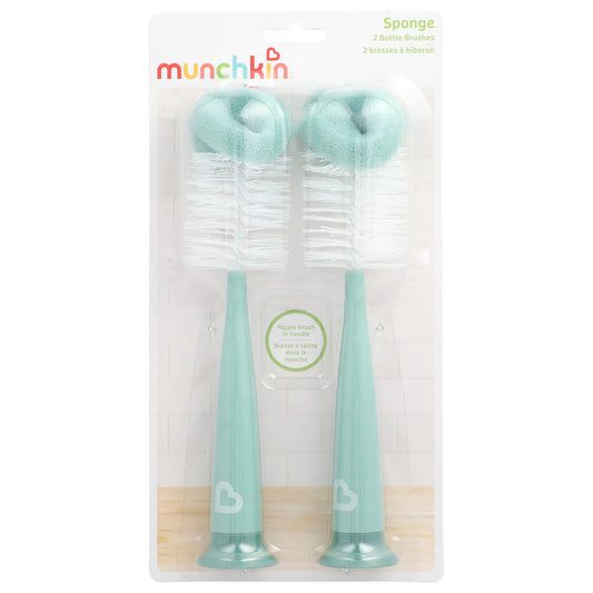Munchkin, Sponge™, Bottle Brushes, Sage, 2 Count - Image 1