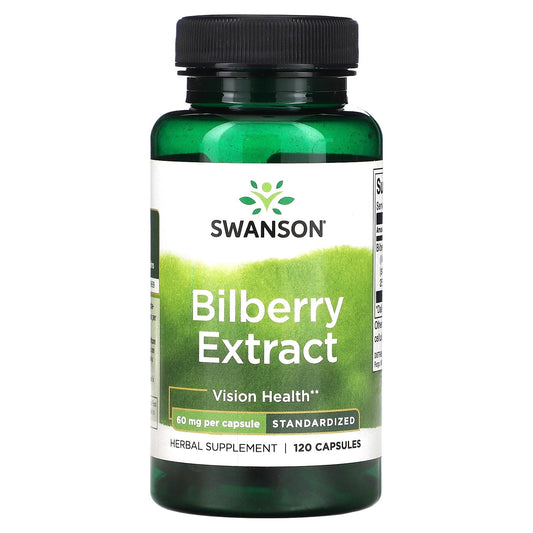 Swanson, Bilberry Extract, 60 mg, 120 Capsules - Image 1