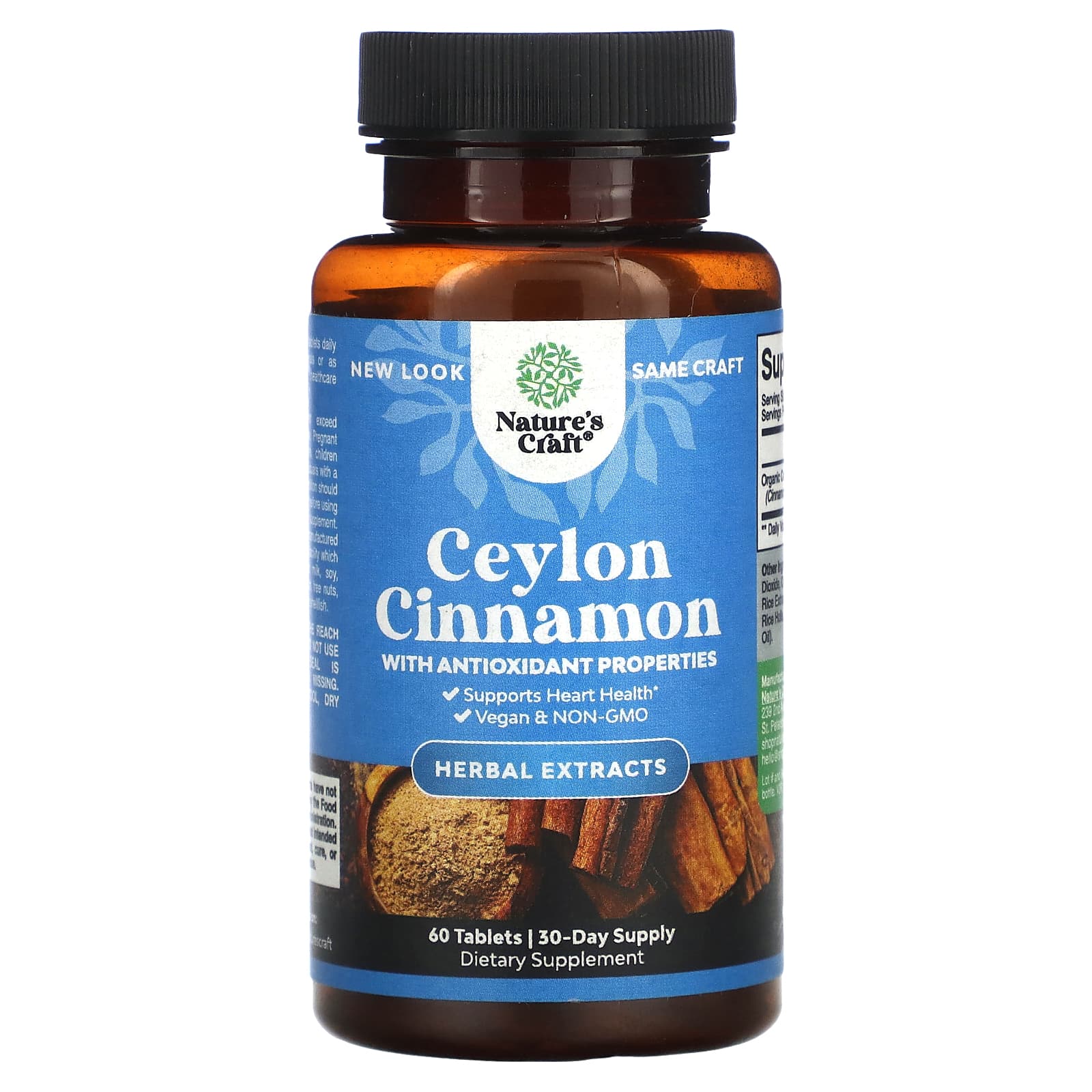 Nature's Craft, Ceylon Cinnamon, 60 Tablets (500 mg per Tablet) - Image 1