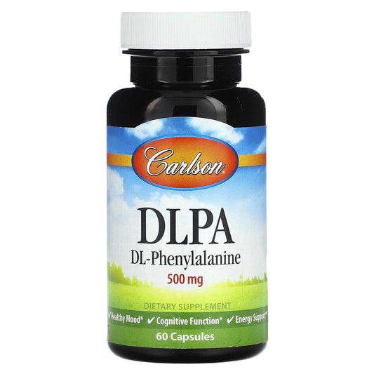Carlson DLPA Capsules for Mood Support & Energy | 500mg, 60 Count - Image 1