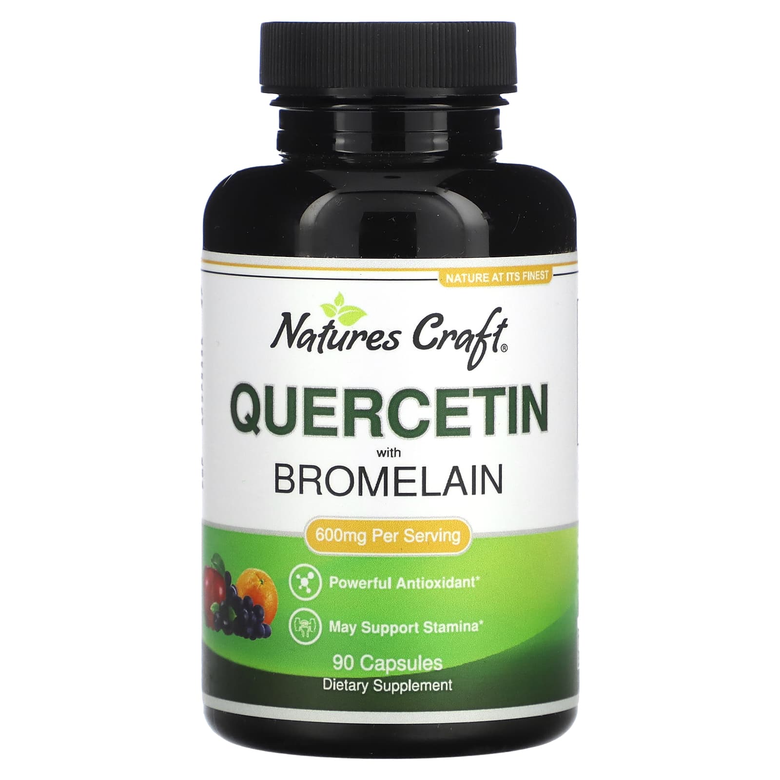 Nature's Craft, Quercetin With Bromelain, 600 mg, 90 Capsules - Image 1