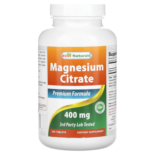 Best Naturals Magnesium Citrate Supplement, 200mg, 250 Tablets for Energy & Bone Health - Image 1