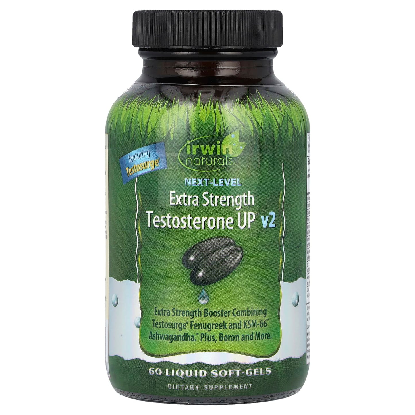 Irwin Naturals Extra Strength Testosterone Booster for Men - 60 Liquid Soft-Gels - Image 1