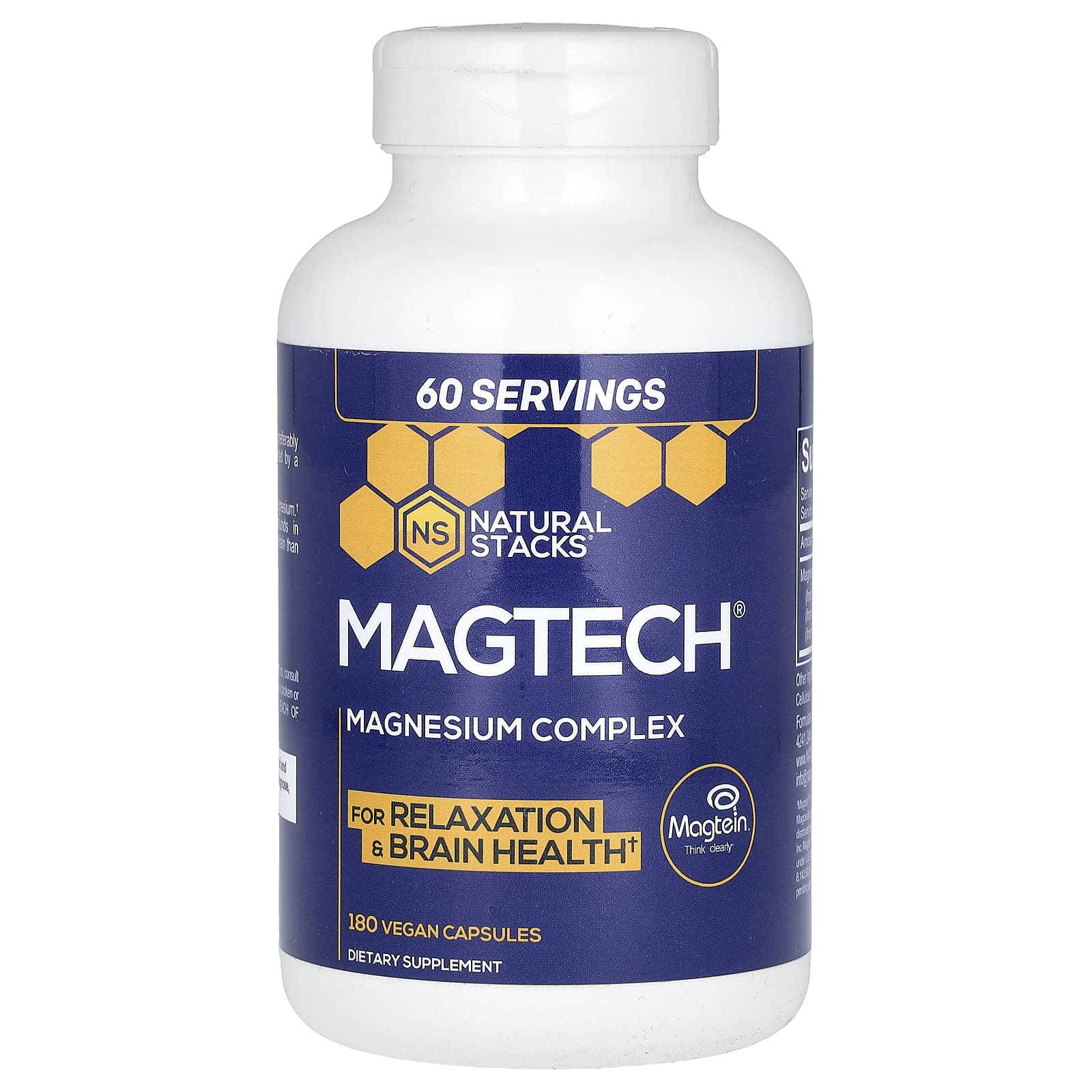 Natural Stacks, MagTech®, Magnesium Complex, 180 Vegan Capsules (66.6 mg per Capsule) - Image 1