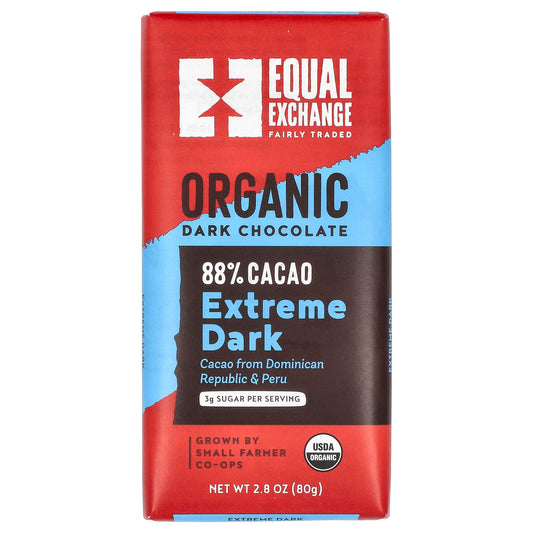 Organic Dark Chocolate, 88% Cacao, Fair Trade, 2.8 oz - Image 1