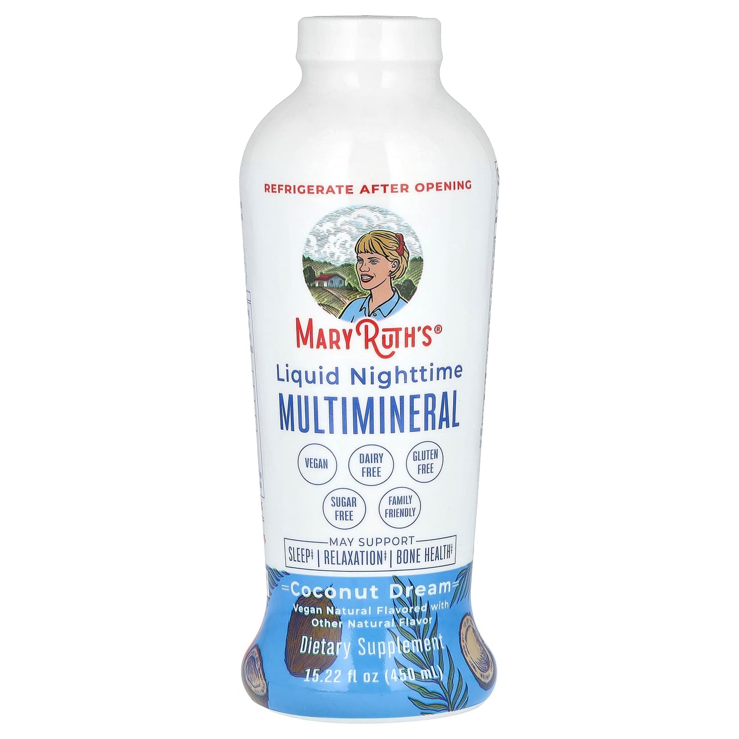 MaryRuth's, Liquid Nighttime Multimineral, Coconut Dream , 15.22 fl oz (450 ml) - Image 1