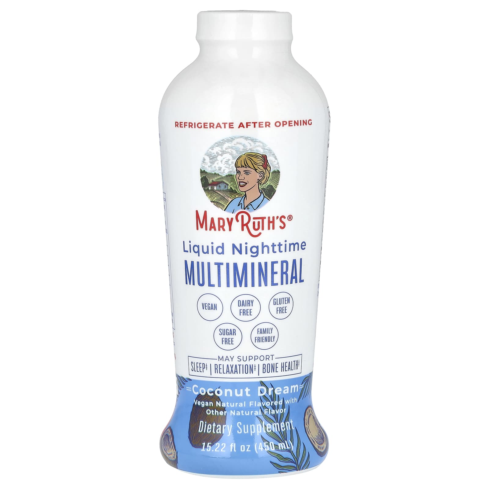 MaryRuth's, Liquid Nighttime Multimineral, Coconut Dream , 15.22 fl oz (450 ml) - Image 1