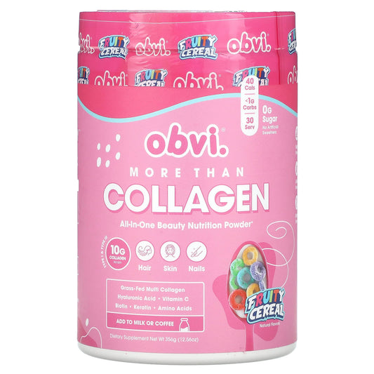 Obvi, More Than Collagen, All-In-One Beauty Nutrition Powder, Fruity Cereal, 12.56 oz (356 g) - Image 1