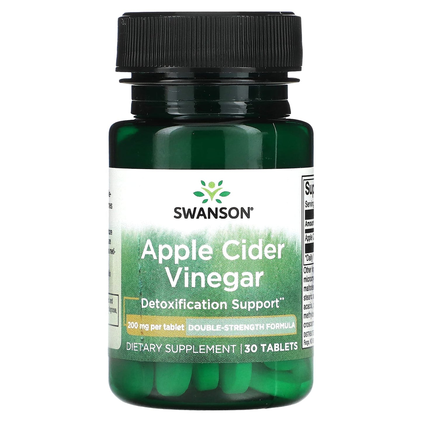 Swanson, Apple Cider Vinegar, 200 mg , 30 Tablets - Image 1