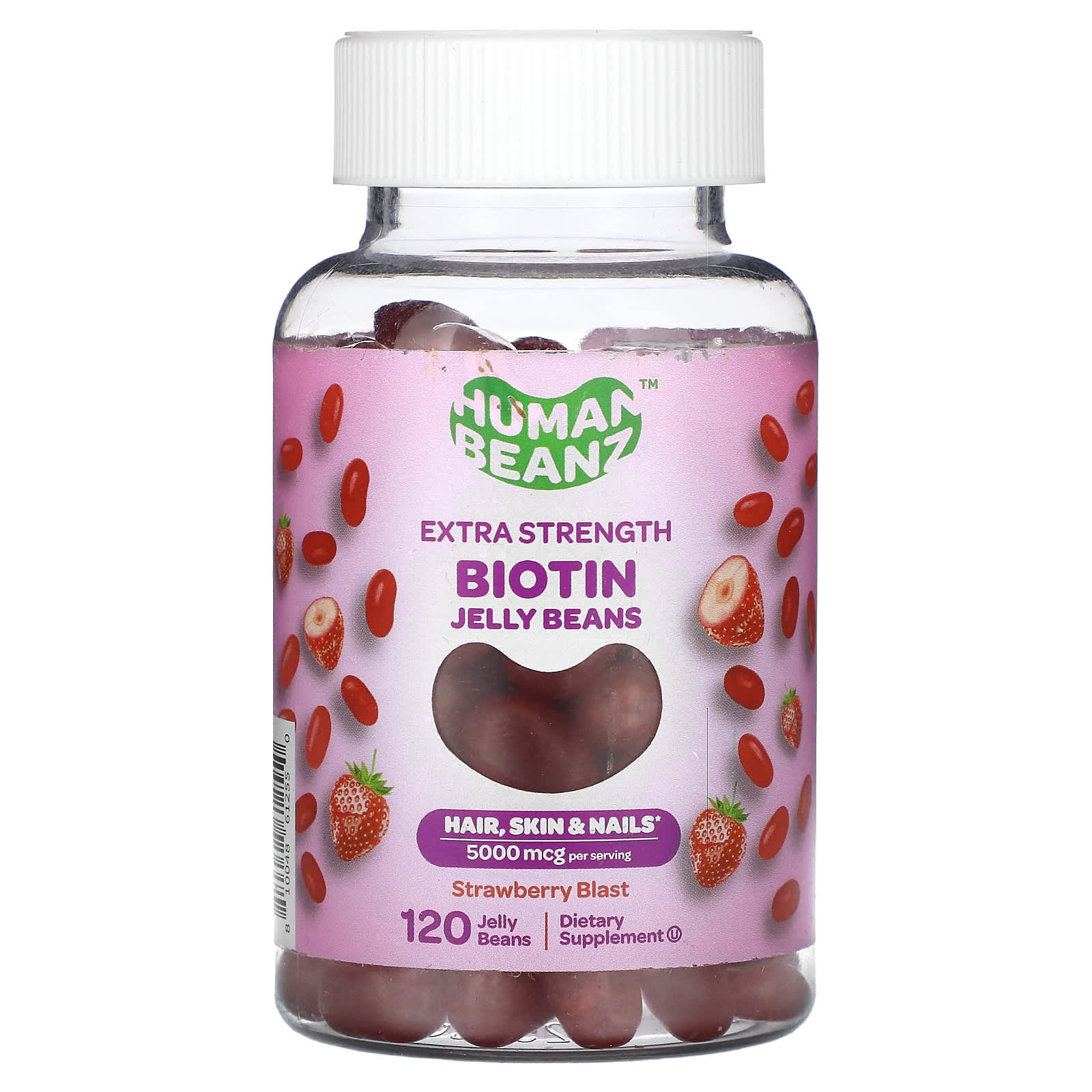 Biotin Strength Strawberry Blast Jelly Beans 120 Count - Image 1