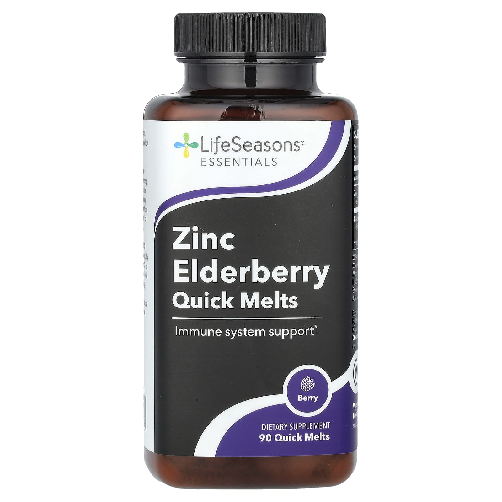LifeSeasons, Zinc Elderberry Quick Melts, Berry, 90 Quick Melt - Image 1