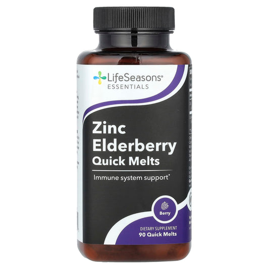 LifeSeasons, Zinc Elderberry Quick Melts, Berry, 90 Quick Melt - Image 1