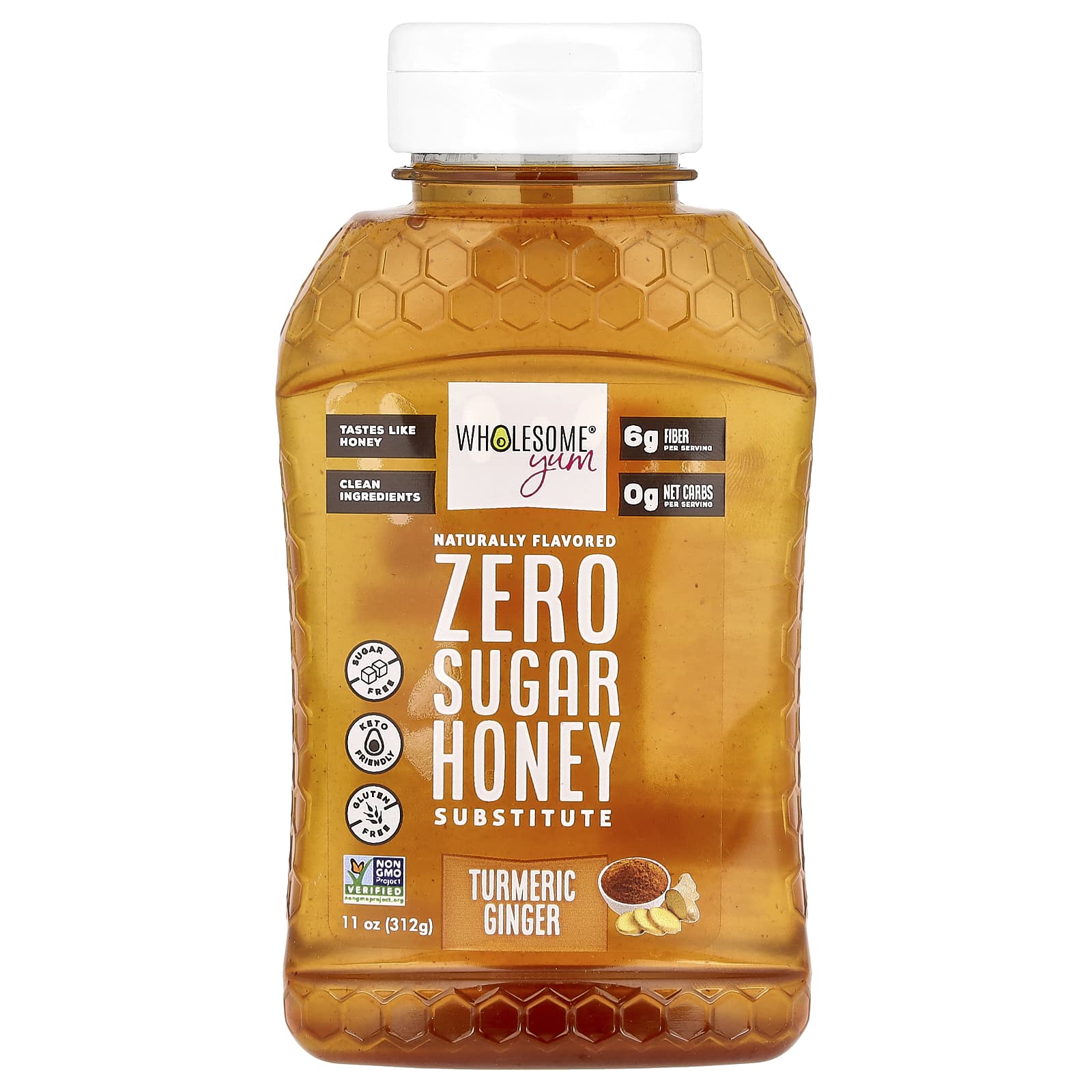 Wholesome Yum, Zero Sugar Honey Substitute, Turmeric Ginger, 11 oz (312 g) - Image 1
